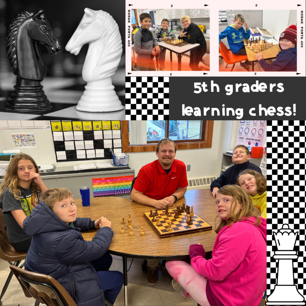 Fifth graders in Pembina learn chess in the mornings before school!