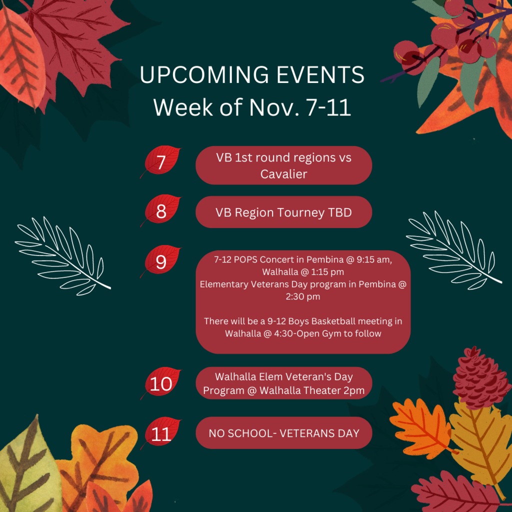 Upcoming events for Nov. 7-11, 2022