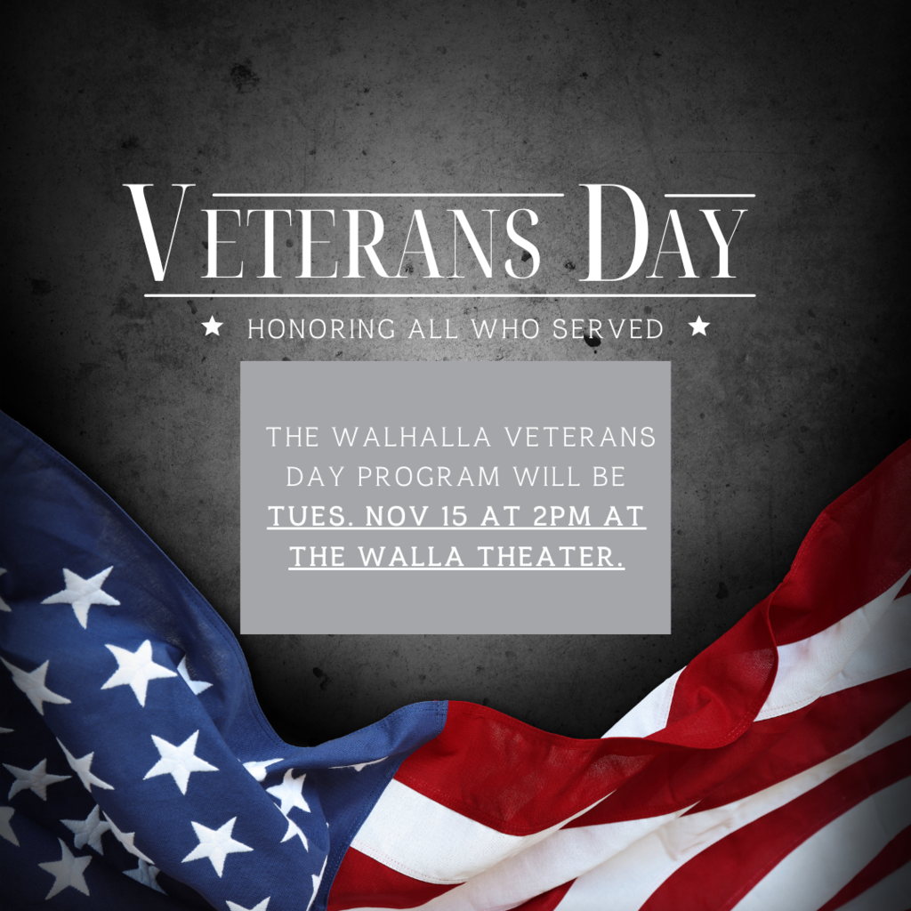 walhalla veterans day program Tues Nov 15 2pm 