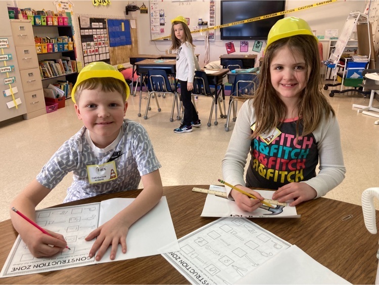 The 2nd graders worked hard as construction workers to end their measurement unit! 