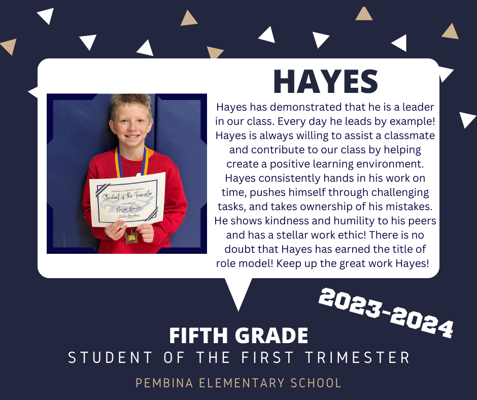 Hayes in fifth grade!
